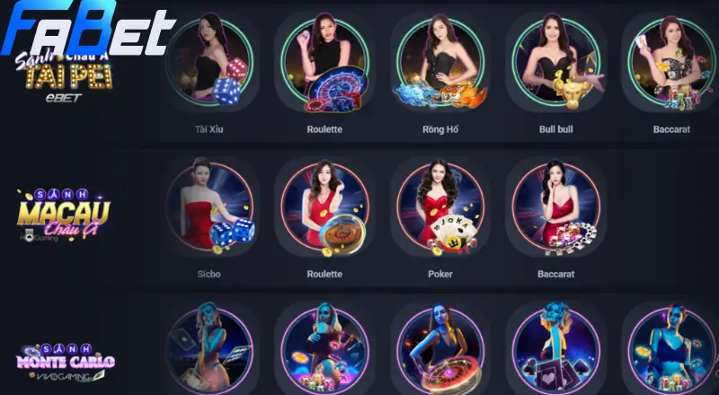 Casino fabet với nhiều trò chơi hấp dẫn